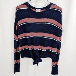 Hippie Rose Tie Front Knit Sweater